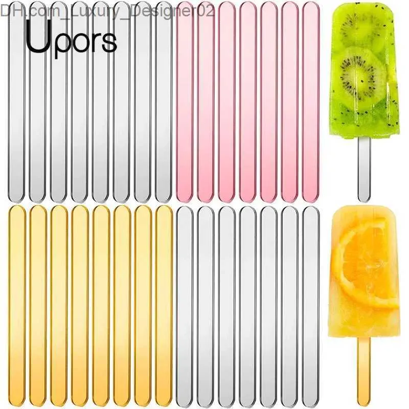 Ferramentas de sorvete Ups Ups Reutilable Ice Cream Sticks Picsículas de acrílico Creme palitos de bolo palitos de doce palitos de sorvete q240425