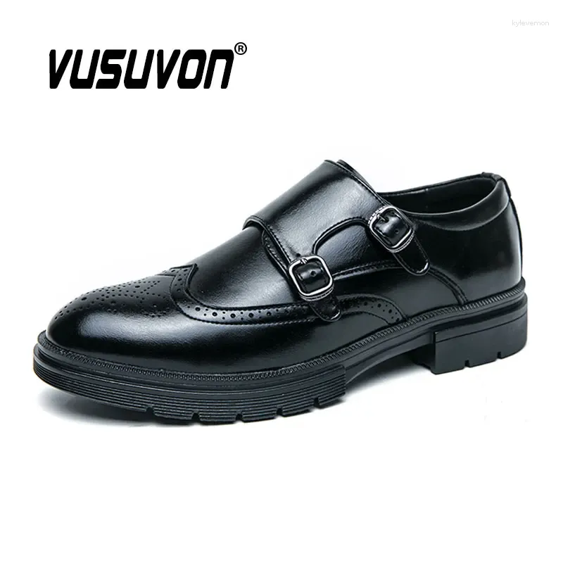 Casual Shoes Men Monk Loafers Fashion Breattable Leather 38-46 Storlek pojkar svart mjuk utomhus höstmulor klänning lägenheter