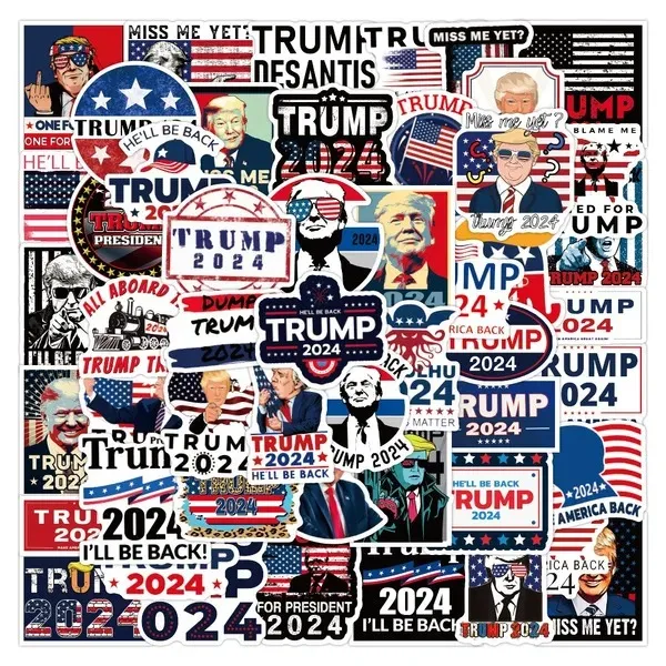 50pcs Trump 2024 Stickers graffiti Stickers for DIY Luggage Laptop Skateboard Motorcycle Bicycle Stickers