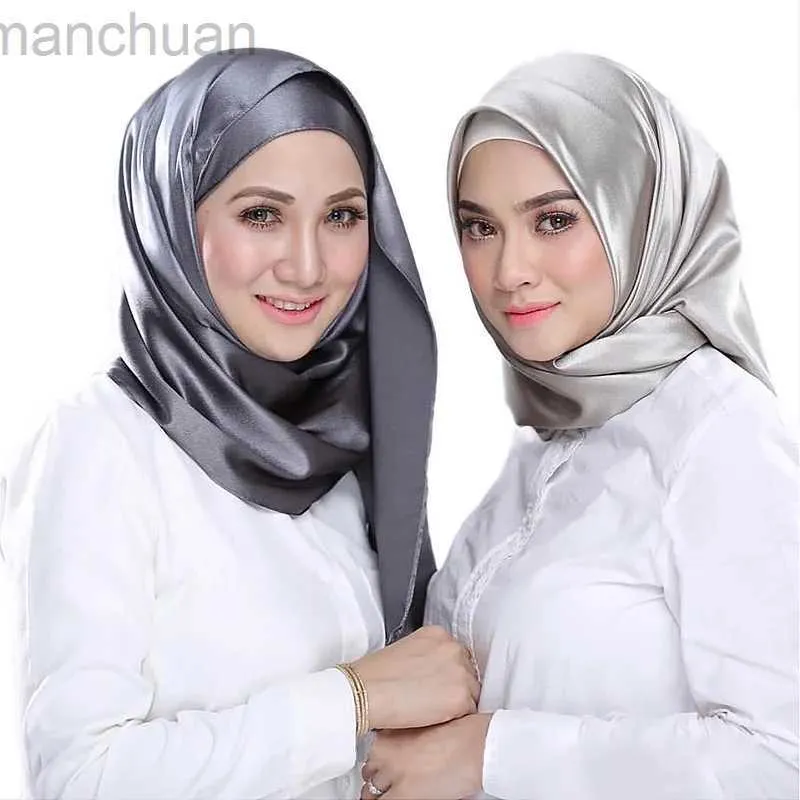 Hijabs Nouvelle soie enveloppe musulmane instantanée hijab femmes écharpe châle Headscarf Satin pashmina bandana islam foulard femme musulman turban écharpe D240425