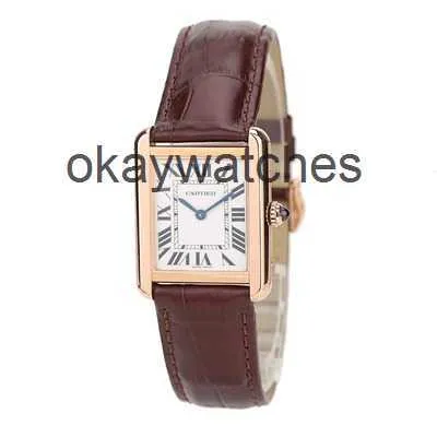 Dials Working Automatic Watches carter Watch diameter 31MM New Tank Womens Quartz 18K Rose Gold W5200024