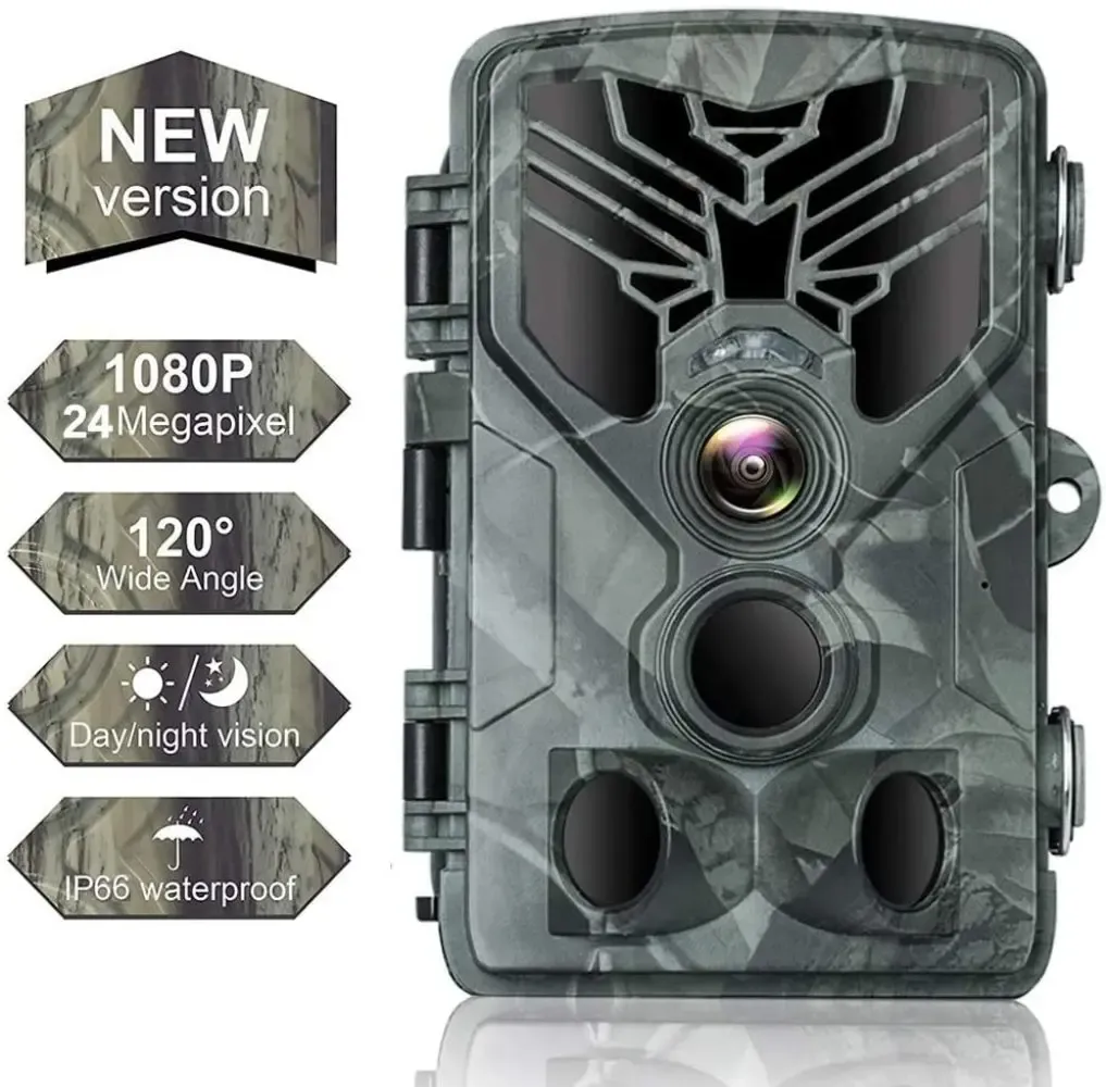 Kamery Outdoor Wildlife Camera HD 24MP Trail Camera Nocna wizja wykrywanie zasięgu IP66 Wodoodporna pułapka na ogrodzie dziką przyrodę Cam