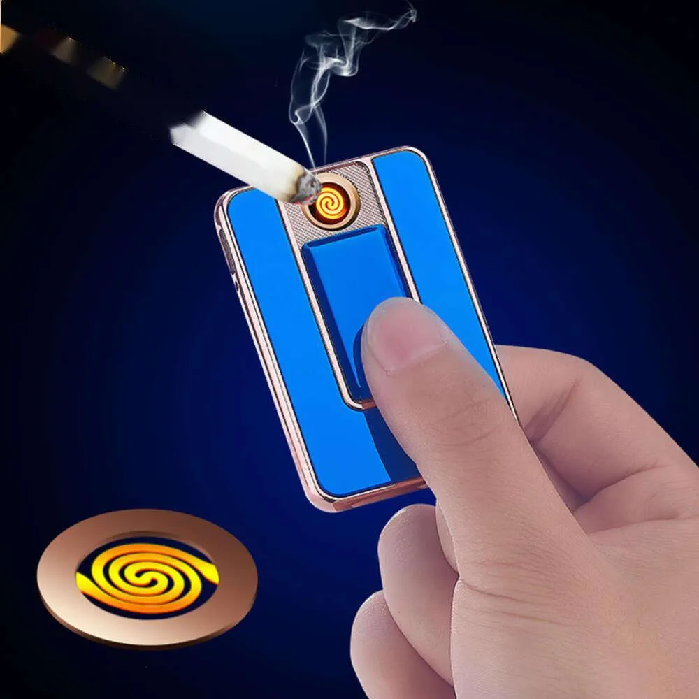 Cool Slim Lighter Mini Torch Unique Electronic Windproof Tungsten Turbo Usb Lighters Touch-Senstive Switch Encendedor Girly