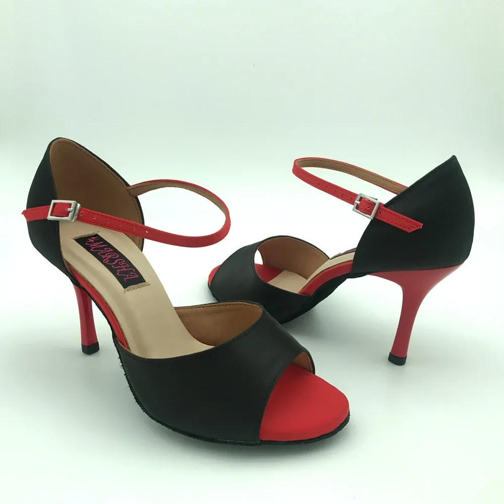 Botas confortáveis e de moda feminina sapatos de dança latina salsa sapatos de tango sapatos de festa de casamento 6205br baixo salto alto