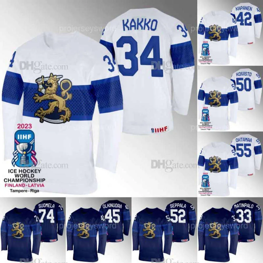 Jam Finland Hockey 2023 IIHF Championnat du monde Jersey Kaapo Kakko Juho Lammikko Jere Sallinen Atte Ohtamaa Teemu Hartikainen Kasperi Kapan