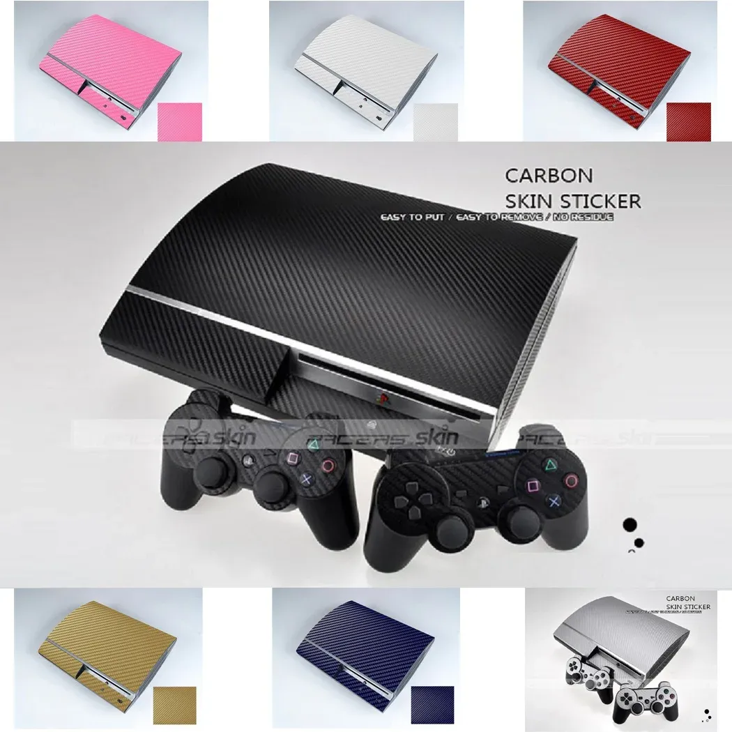 Adesivi 7 Colori adesivi per pelle in vinile in fibra di carbonio per Sony PS3 Skins Original Skins