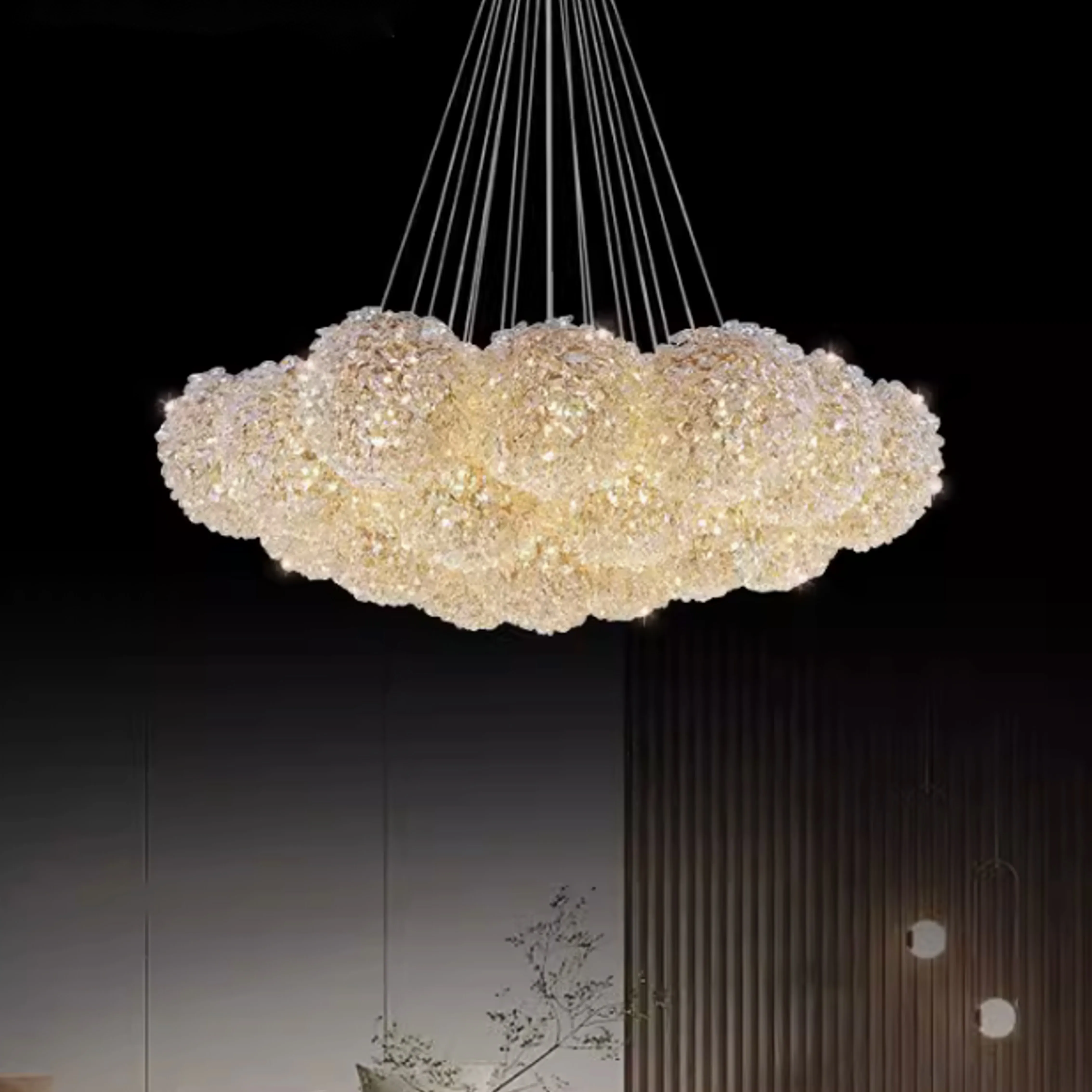 K9 Crystal Pendant Lamps Led 현대 빛나는 샹들리에 펜던트 조명 선정 침실 식당 식당 레스토랑 매달려 홈 실내 조명 장식