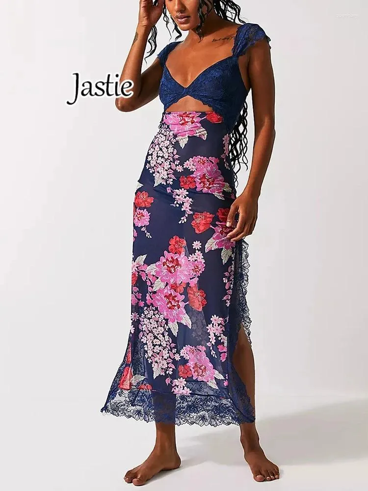 knee length dresses for ladies Mei Meij Blue Empire Line Jersey Dress with Cut Out Feature main image 1
