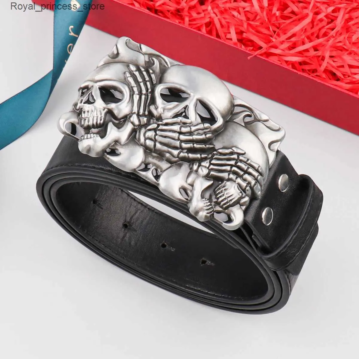 Belts Western style denim PU belt - mens belt cow decorative floral jeans Q2404251