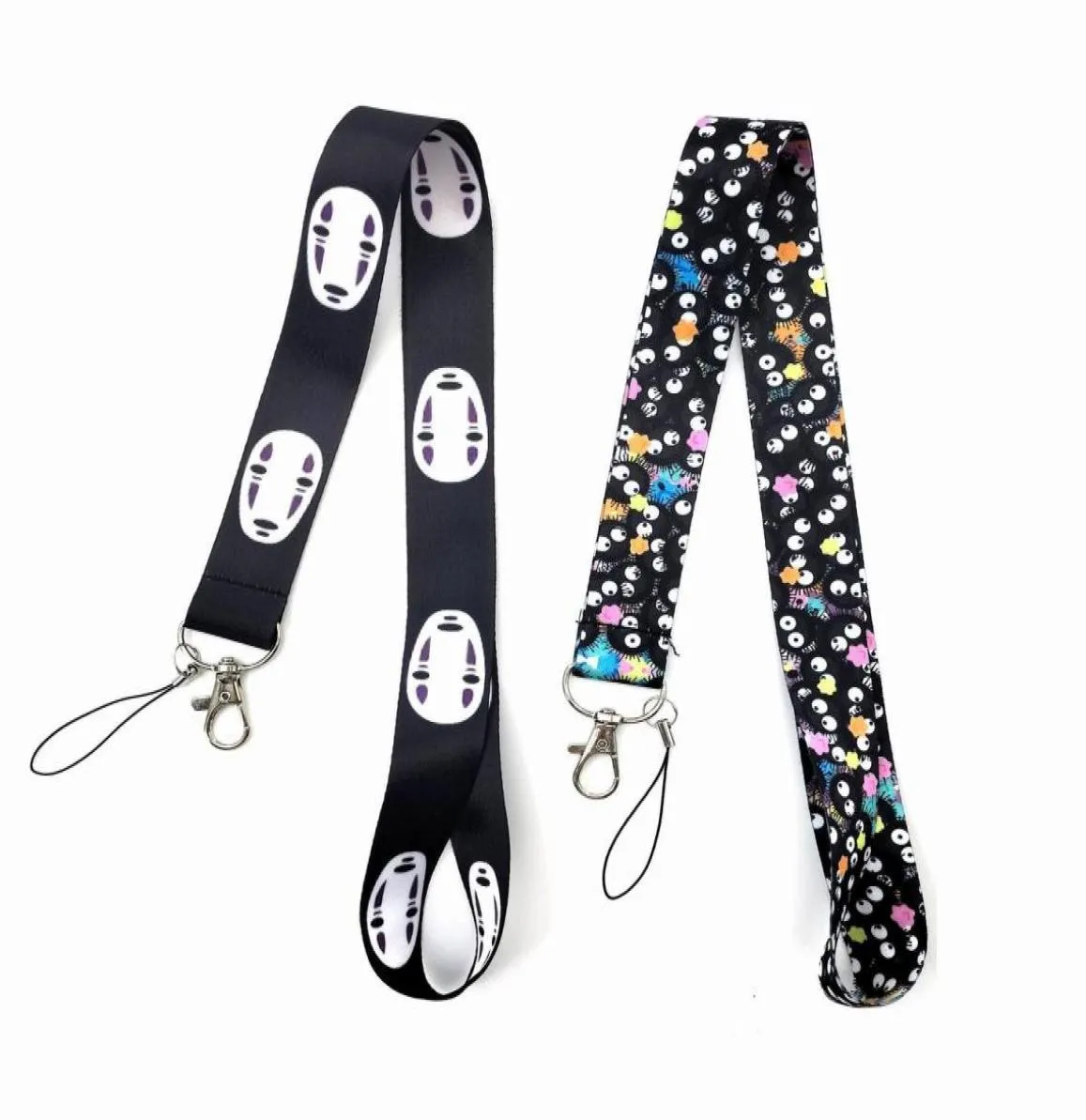 Anime noface man cartoon lanyards badge houder sleutelhanger id card card pass gym mobiele badges houders lanyard sleutelhouder voor tassen wallet2373241