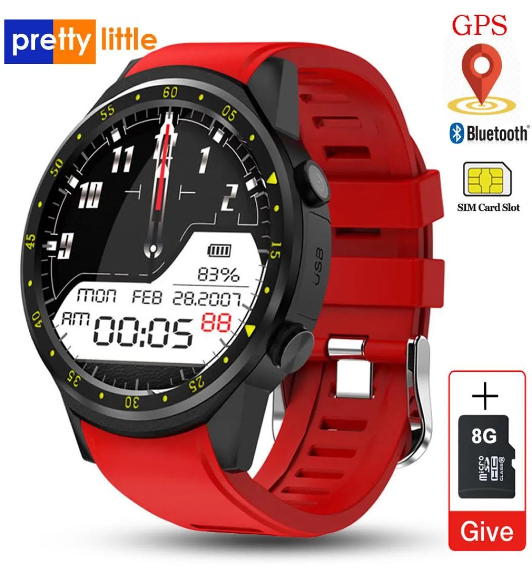 GPS Smart Watch Men avec SIM Card Camera F1 SmartWatches Détection de fréquence cardiaque Sport Téléphone connecté Connecté Android iOS Clock5441274