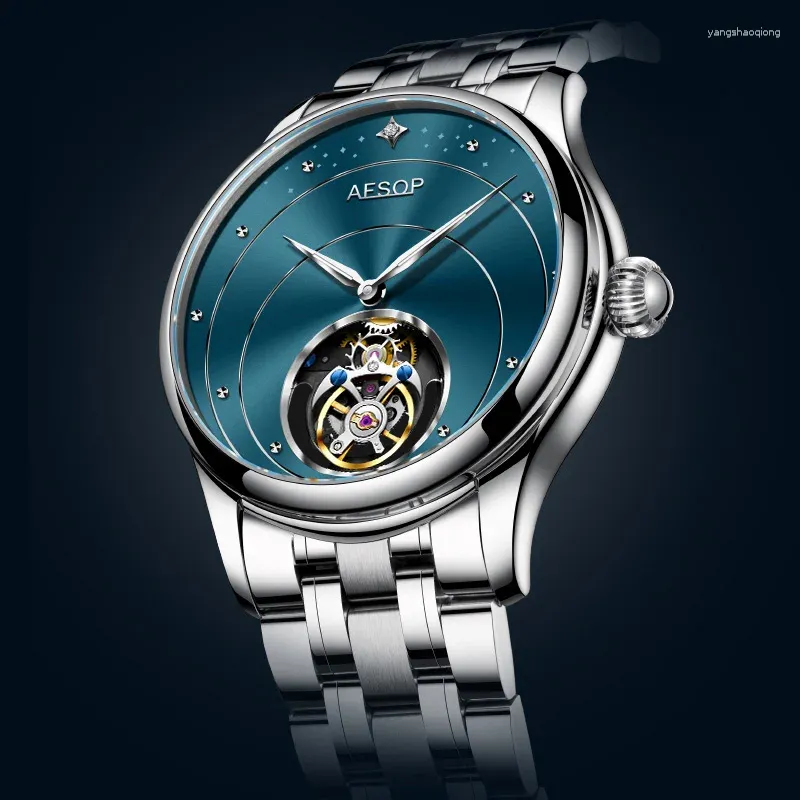 Zegarek na rękę szkielet turbillon zegarek oryginalny mechaniczny mechaniczny pod ręką na rękę Sapphire Manual kręte Mężczyznę Montre Homme