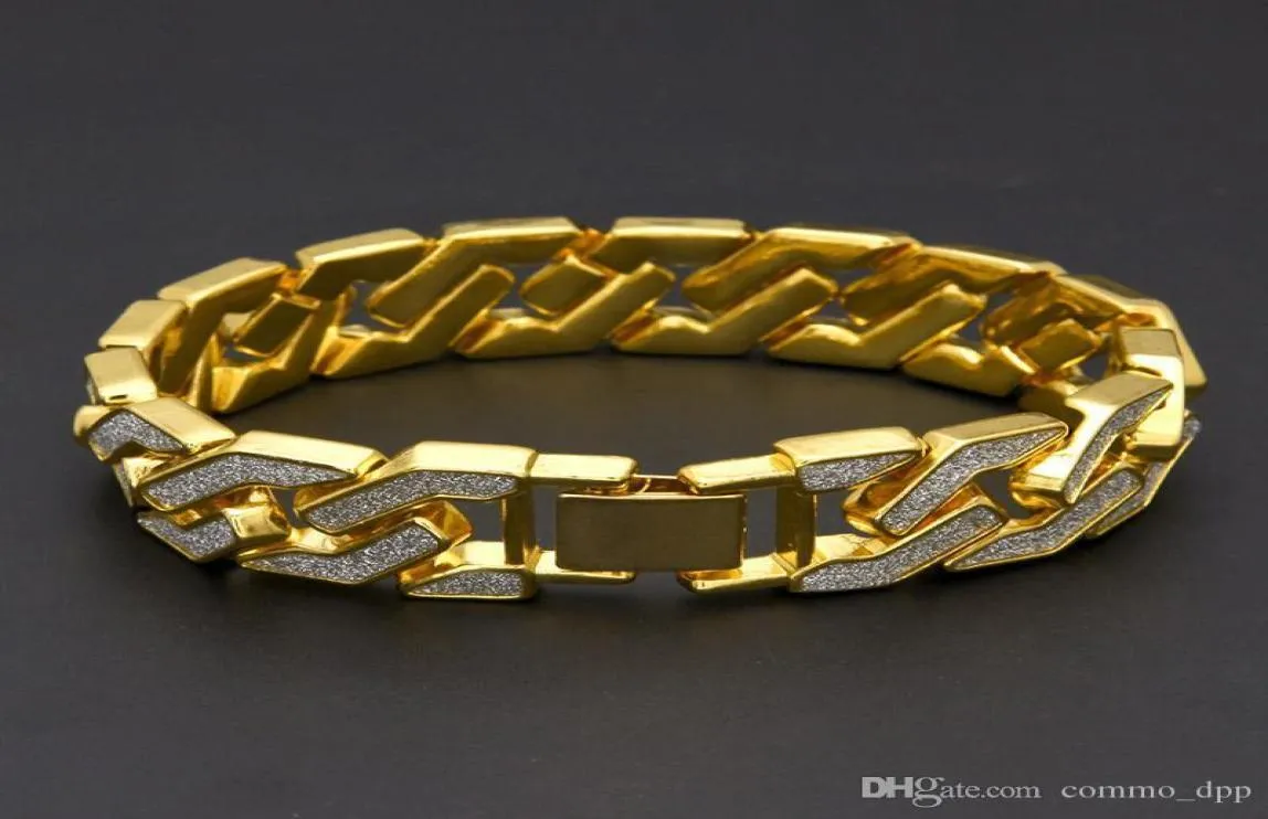 Braccialetti a catena ghiacciata da uomo hip hop bling cristallo diamante oro in oro groviglio a catena a catena cubana per le donne rapper hiphop gioielli 5482413