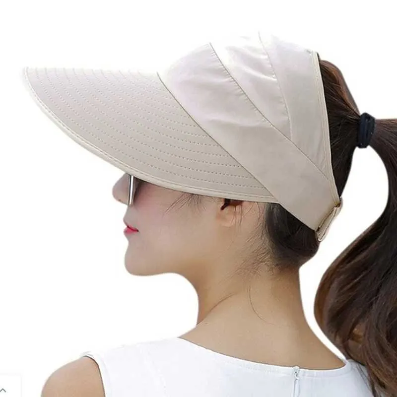 Breda randen hattar hink hattar Sommarsol Skydd Fällbar solhatt Kvinnor Wide Brim Cap Womens Holiday UV Protection Sun Hat Beach Packaging Visor Hat 240424