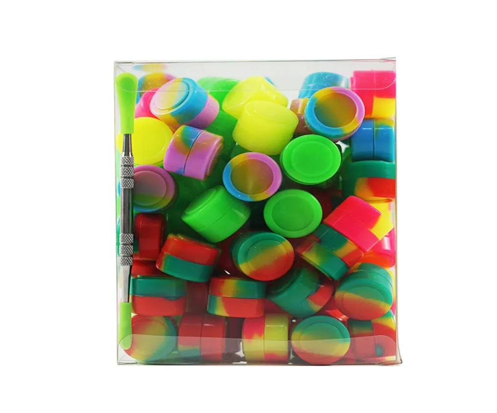 Acessórios para fumantes 100pcslot 2ml Mini variado de silicone colorido para frascos de dab shaped9304449