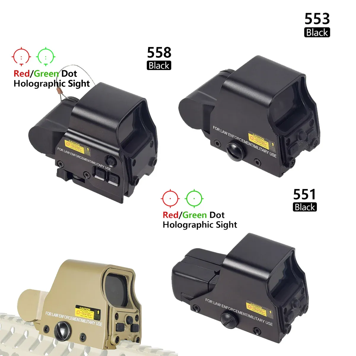 551 552 553 558 RIFLESCOPE RED GREEN DOT Sight Airsoft Optlex Vision Vision Rifle 20mm Rail Mount AR15