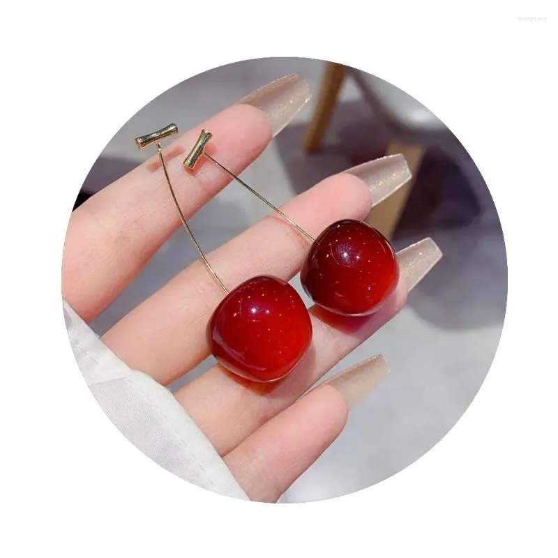 Stud -oorbellen Kleine verse zoete mooie kers voor vrouwen Rod Cherries Fruit Pendientes Mujer Kerstcadeau