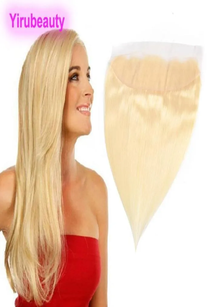 Peruwiańskie 13x4 koronkowe czołowe 613 Blond jedwabiście proste ludzkie włosy Virgin Hair Fronts z dziecięcymi włosami Ucha do ucha 4367764