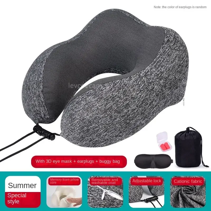 Cuscino ushape da viaggio cuscinetto puro memory foam cuscino per cuscinetto per aereo cuscini cervicale cuscine