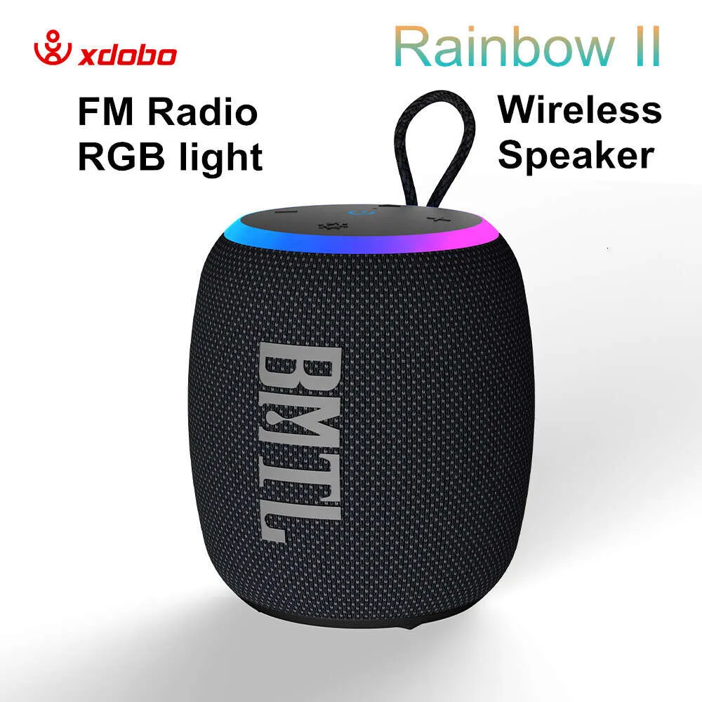 Xdobo Rainbowii Bluetooth Speaker IPX7 Wireless Portable 15W Boombox Bass 1800mah FM Radio Bt TF Play لركوب الدراجة الجري