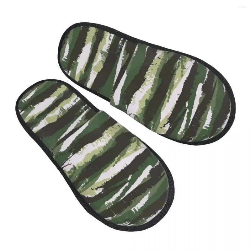 Slippers winter slipper vrouw man man pluizig warme abstracte penseelstreken gestreepte camouflage huisschoenen