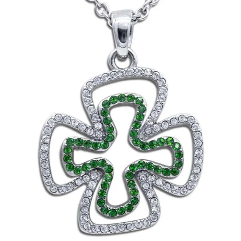 Collane con ciondolo Moda reddito dominante collana a due foglie bianco verde gioielli ragazza quadrifoglio regalo_voghion.com