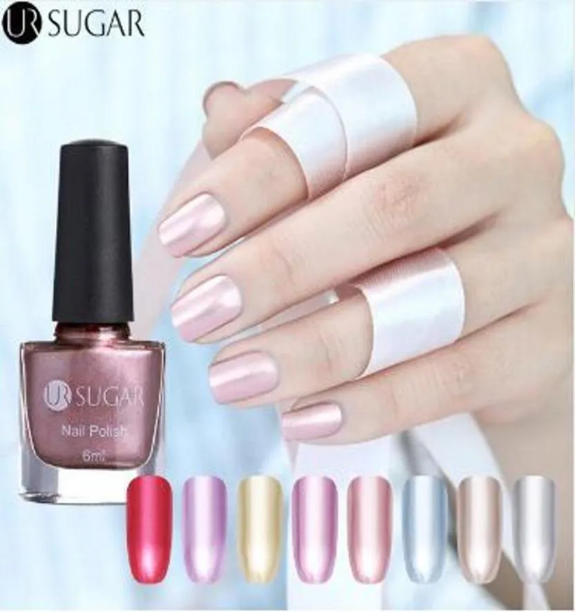 Ur Sugar 6ml Metallic Nail Polish Mirror Effect Lacker Rose Gold Silver Shiny Metal Nail Lack Manicure Nail Art Polish Diy5249683