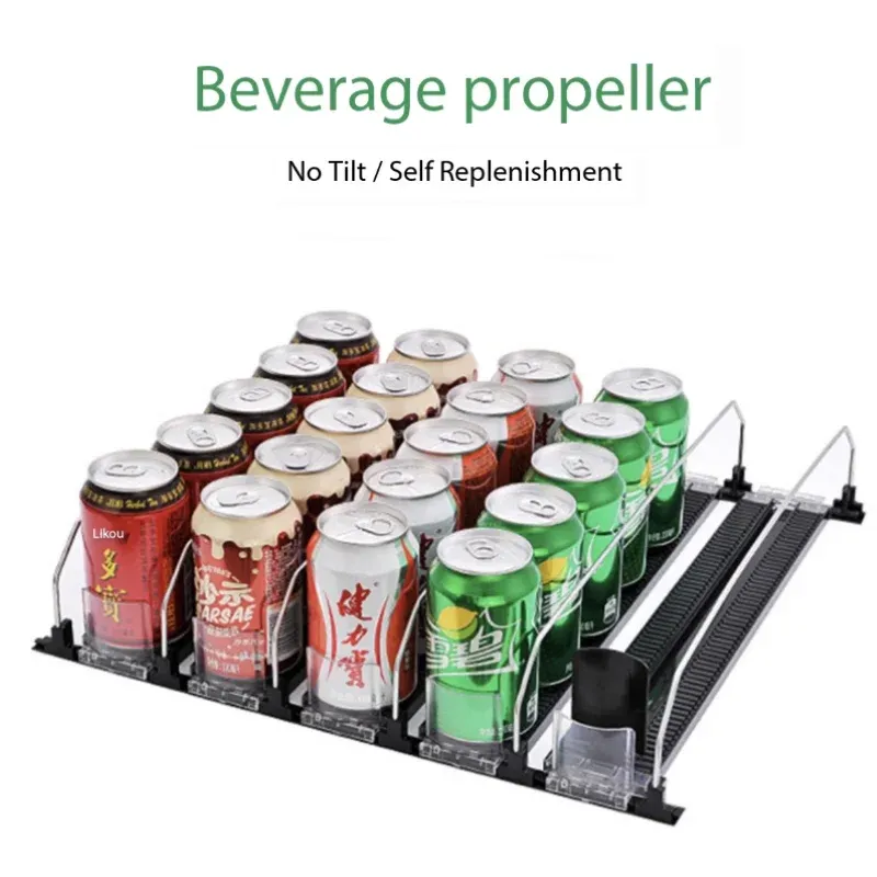 Bacs Refrigerator Beverage Manager Push Can Dispenser Bier Beverage Rack Bracket Sliding Push Self Display Storage Rack Rack