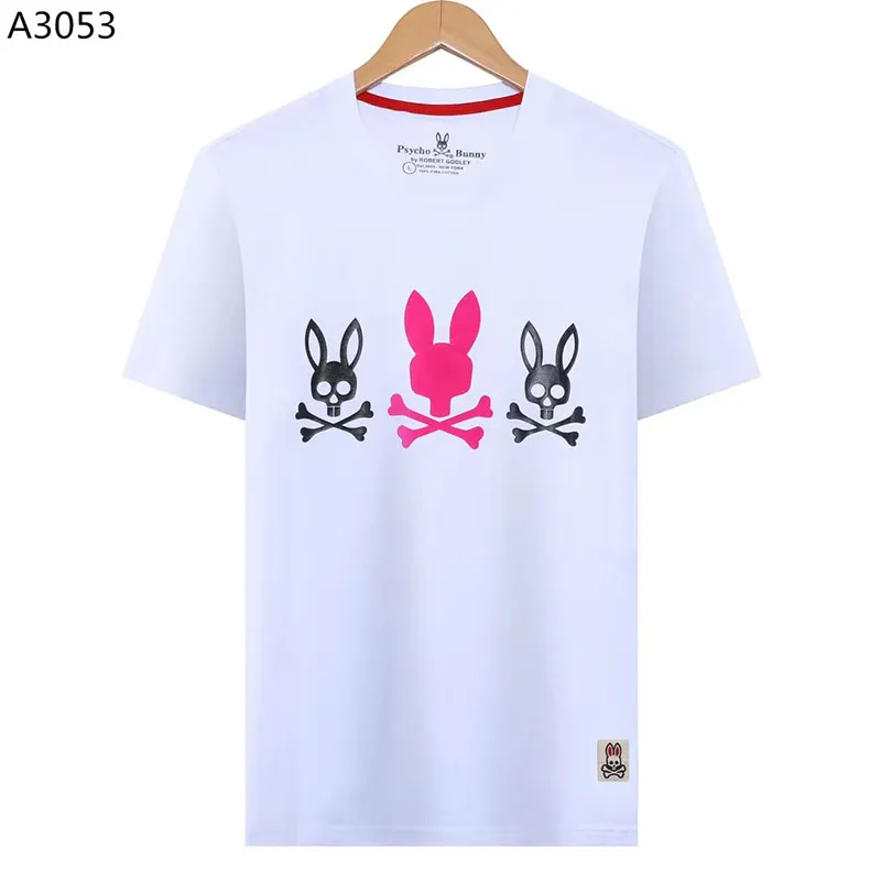 Skull Rabbit Mens T-shirts psychologique Bunny Camisetas Para Hombre Hemd Men Designers Tshirt Round Neck Short Sleevevedirt High Quality Pure Cotton Casual Wear