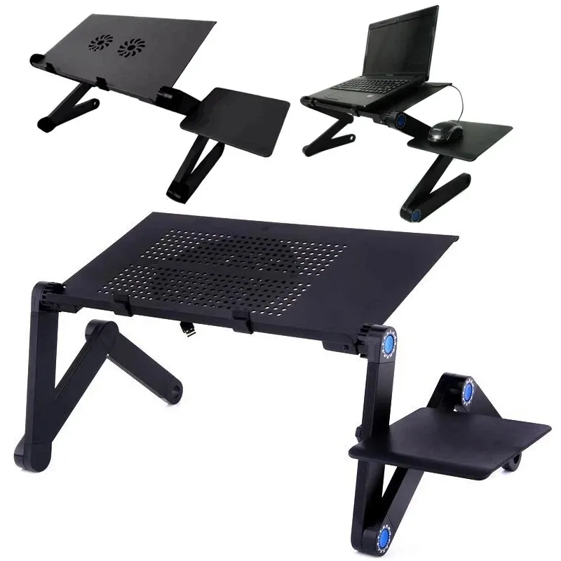 Mice Cooling Fan Laptop Desk Portable Adjustable Foldable Computer Desks Notebook Holder Tv Bed Pc Lapdesk Table Stand with Mouse Pad