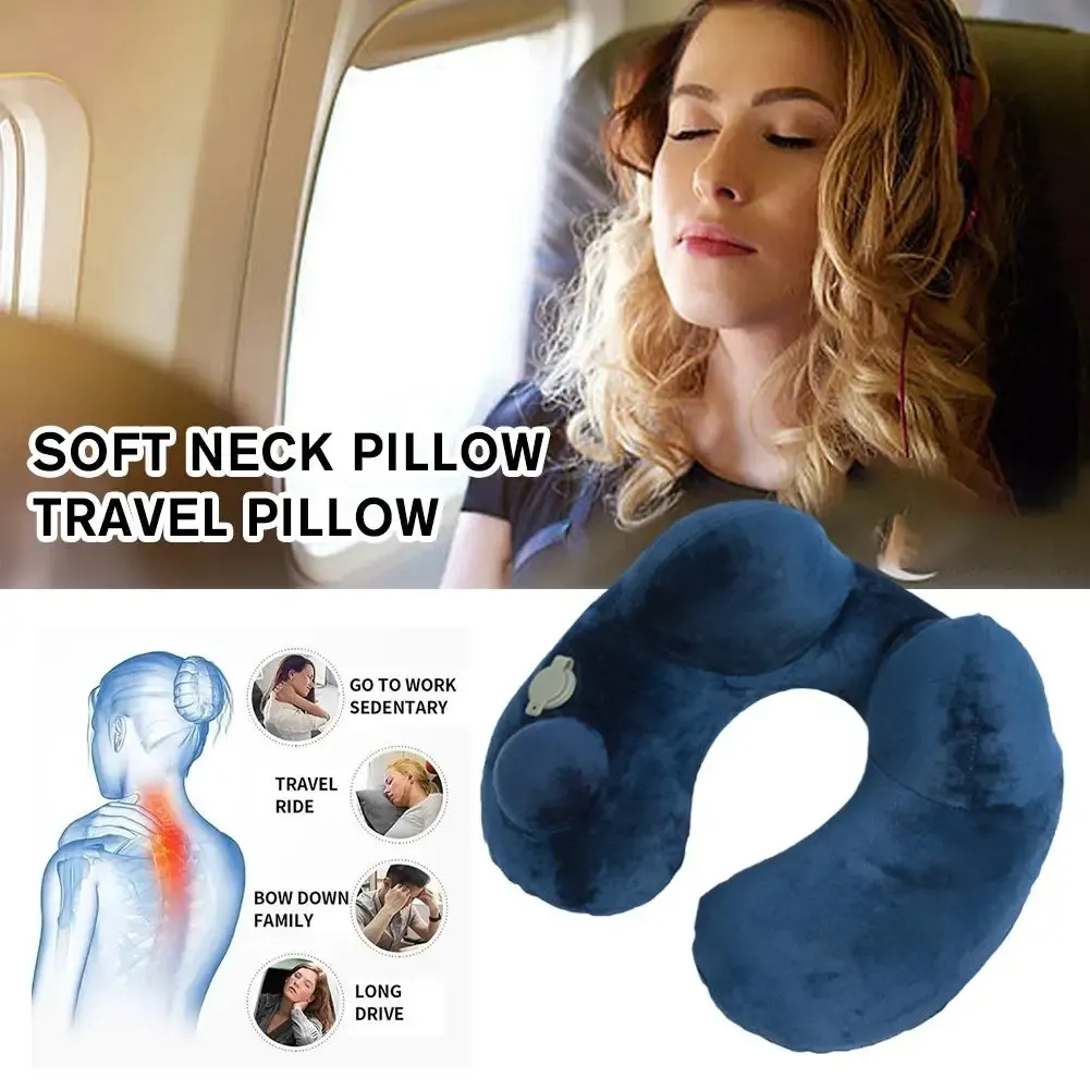 Cuscino nuovo cuscino morbido cuscino portatile a forma di cuscino gonfiabile per campeggio per viaggi pieghevole cuscino pressa cuscino blu y8v5