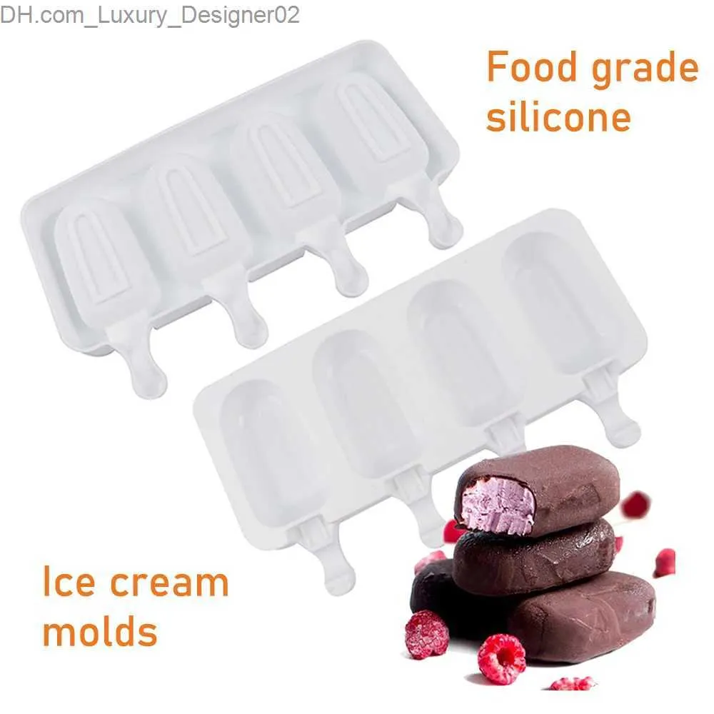 IJs gereedschap roomvorm siliconen voedselgrade ijslolly kubus met stok dessert diy magnum cake ijs maken machine Q240425