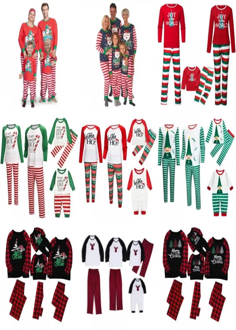 Newchristmas Family Pajamas Sets Dad mama dzieci rodzina pasująca Boże Narodzenie świąteczna noc świąteczna noc piżamowa noszenie EWA18398310499