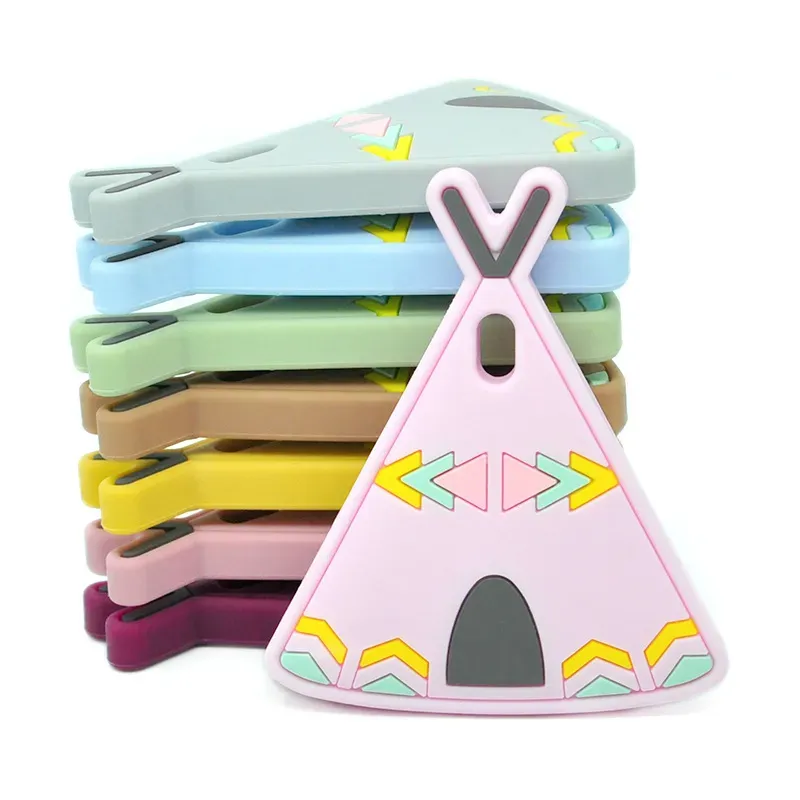 Teepee Teether BPA Free Silicone Tipi Teething Chewable Nursing DIY Necklace Baby Pacifier Dummy Pendants Toy Accessories