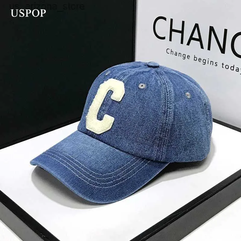 Ball Caps Cappello da baseball Cowboy Lettera di cotone casual C Cappello da baseball Womens Spring/Summer Q240425
