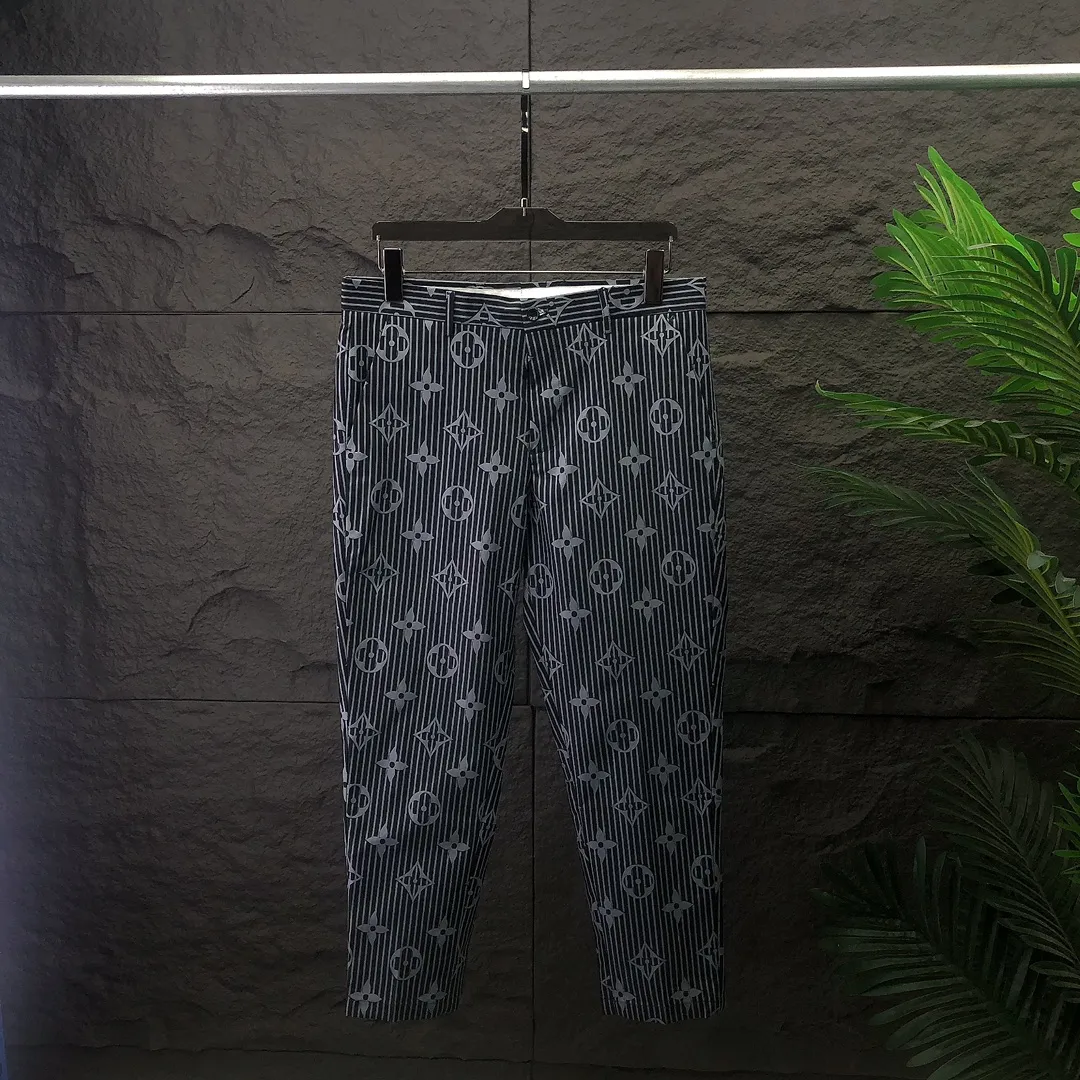 Herrbyxor sommar nya modemän byxor mot affärer casual smala kostym pants pläd brev mönster pantssa2255