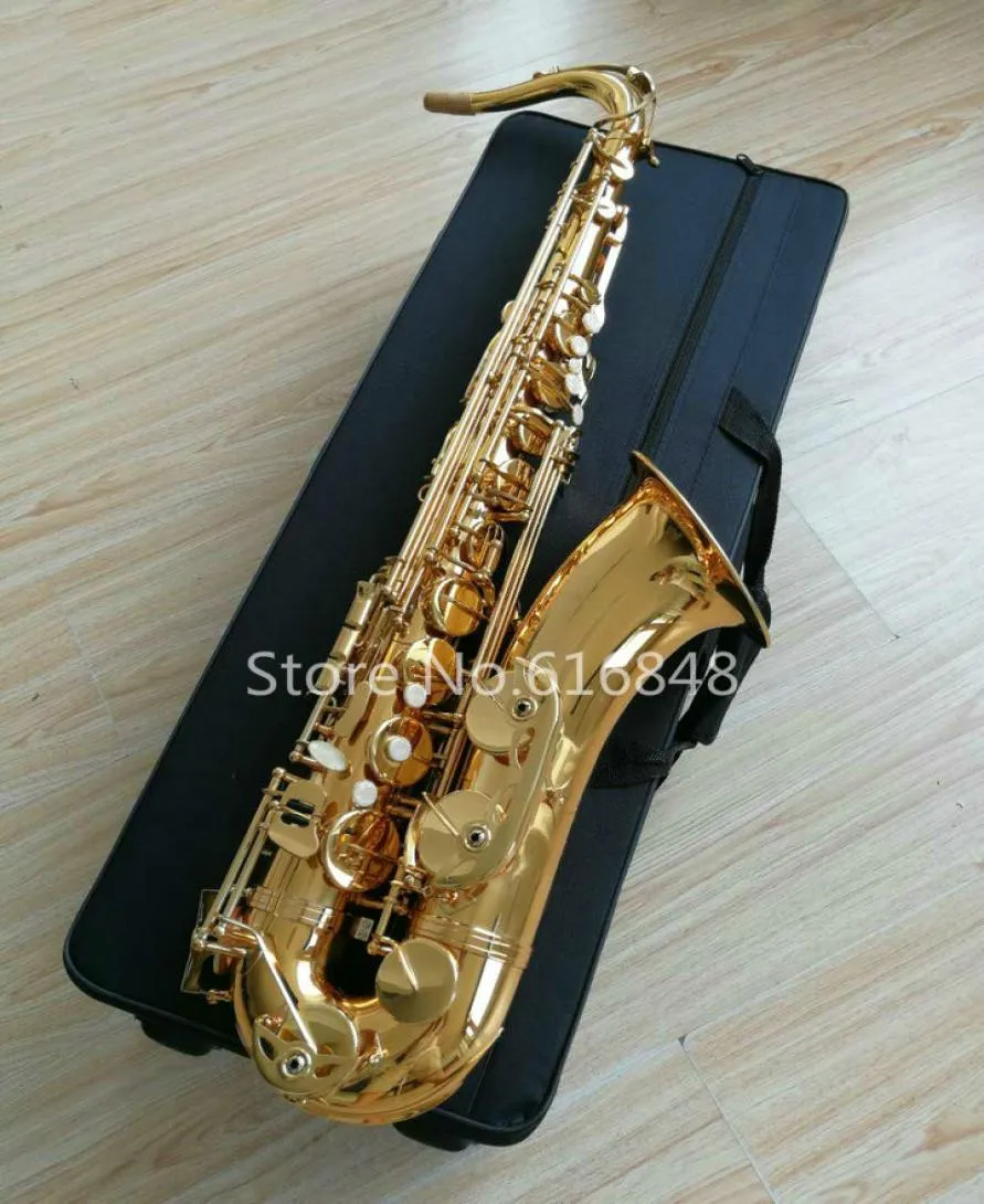 Tenor di alta qualità BB Tune Strumento musicale Strumento musicale in ottone Gold Lacca B Flat Sax con accessori Case Can Logo personalizzabile 5339772