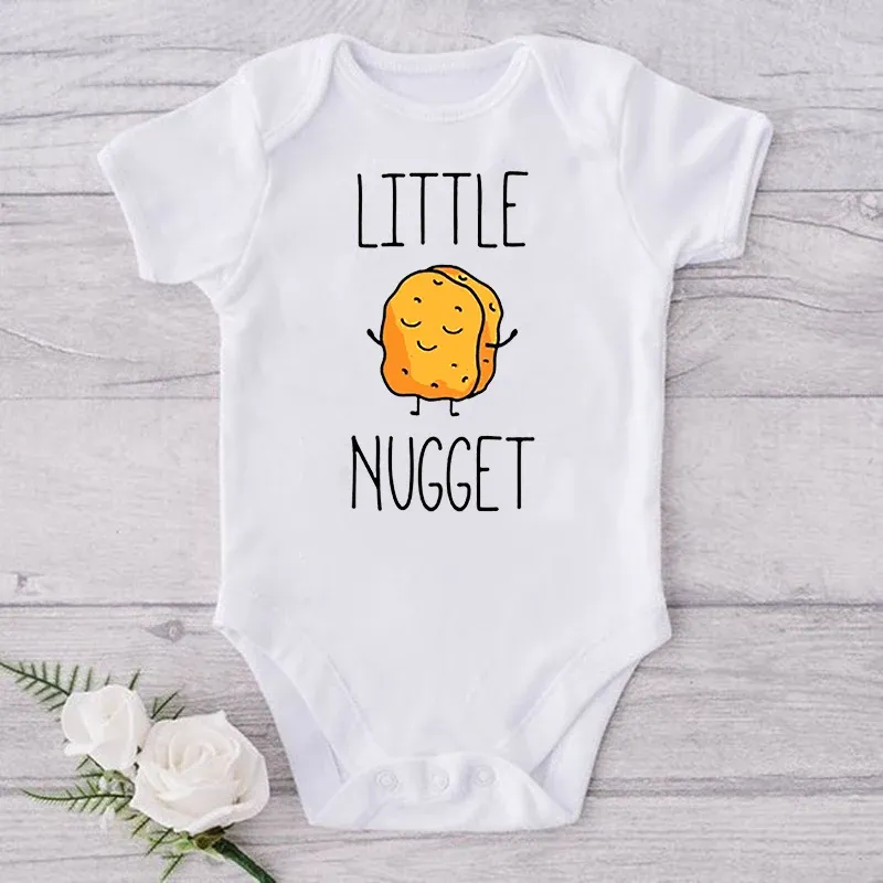 One-Pieces Little Nugget Baby Announcement Newborn Baby Bodysuits Summer Boys Girls Romper Body Pregnancy Reveal Clothes Infant Shower Gift