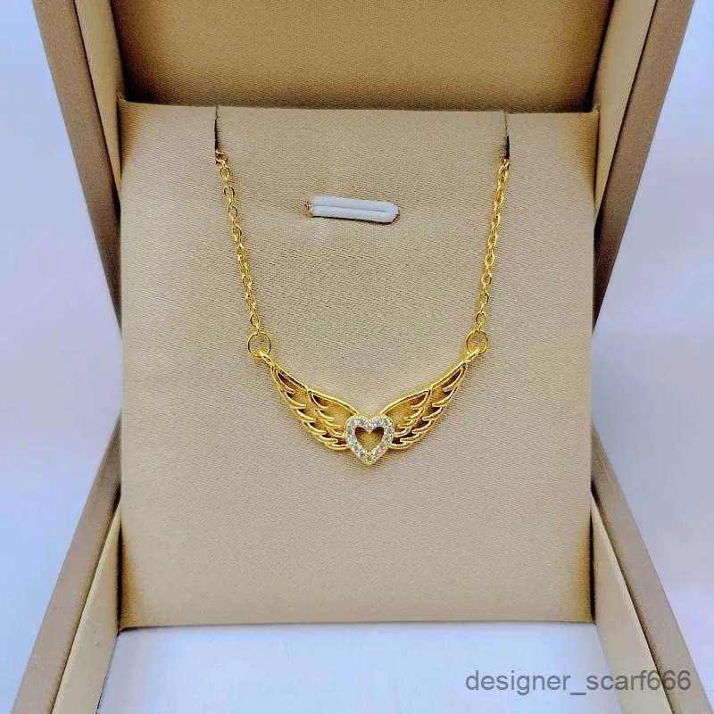 Collane Moda Ciondolo Collana Ali d'Angelo Classico Personalità Forma di Cuore Versatile Ciondolo Squisito Catena Clavicola_voghion.com