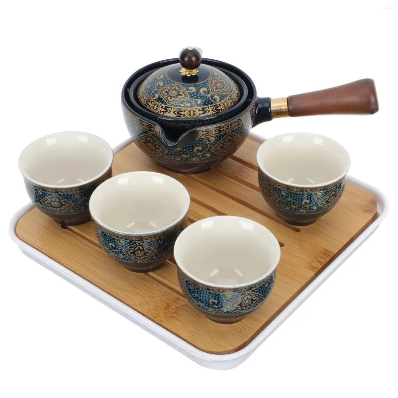 Dinnerware Sets Ceramic Tea Set Automatic Teapot Restaurant Vintage Kettle Cup Desktop Retro Ceramics Travel Japanese Pots