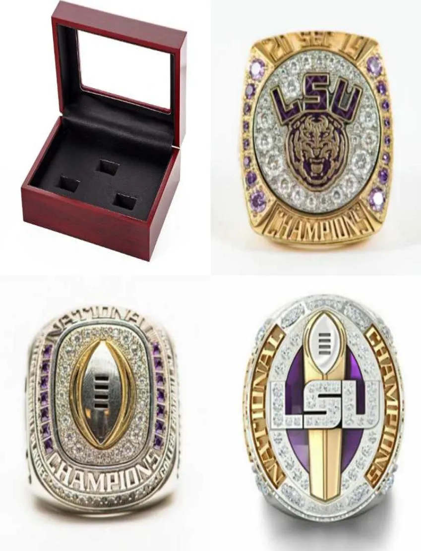 LSU 2019 2020 Geaux Tiger s National Orgeron College Football Playoff SEC Team s ship Ring Fan Men Gift Wholesale3511681