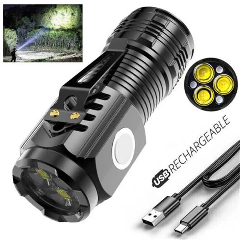 LED Tactical ficklampa Torch ficklampor Camping utomhus mini Taktisk ficklampa Super Bright LED -ficklampan Camping Light Waterproof