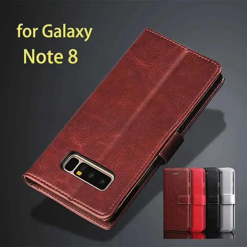 حالات الهاتف الخليوي ملاحظة 8 حالة محفظة فاخرة لـ Samsung Galaxy Note 8 N950F N9500 ​​Case Flip Leather Cover Card Holder Shell Fundas Coque 240423