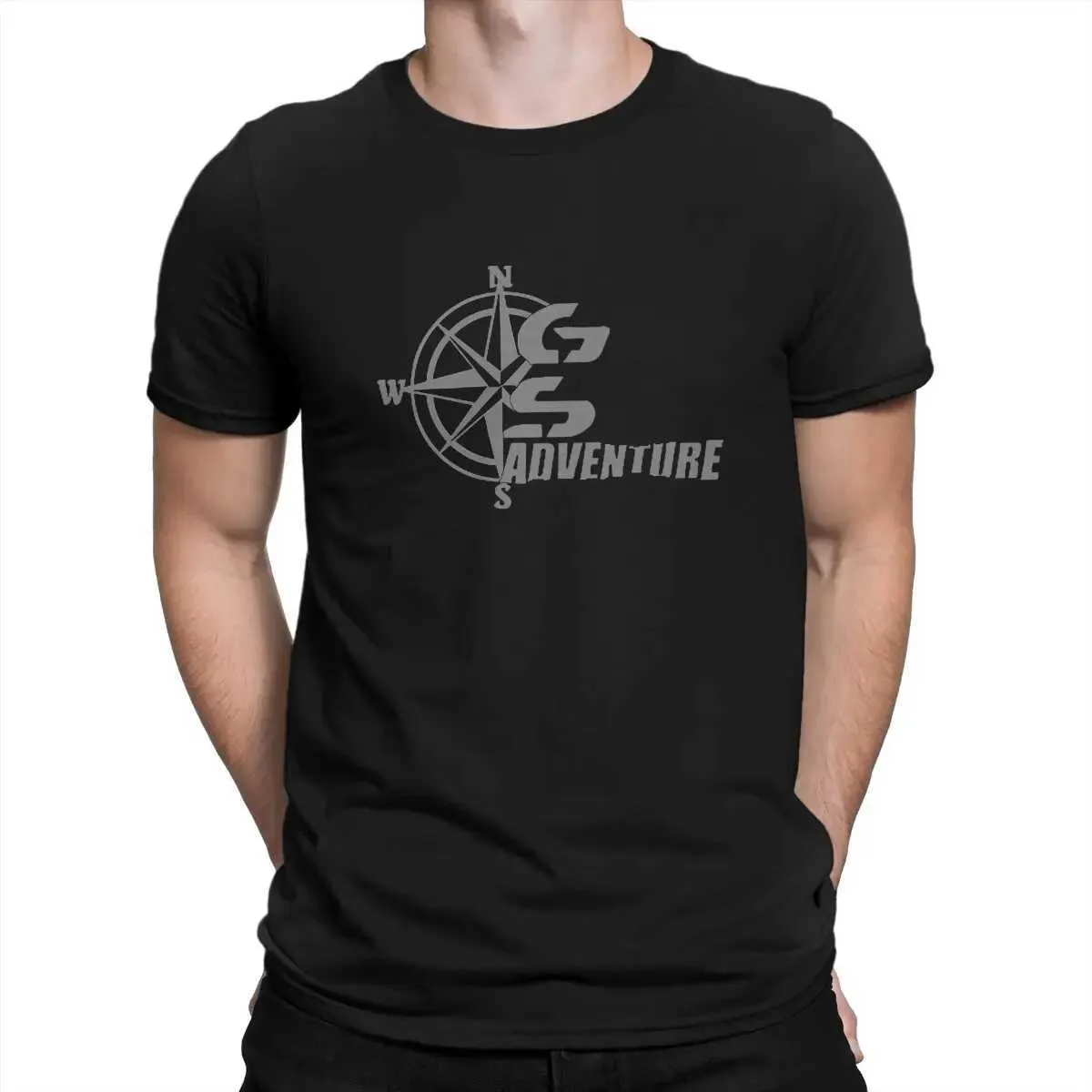 Мужские футболки GS Motorcycle Adventure Frunt Graphic Crewneck Tshirt Polyester Streetwear T240425