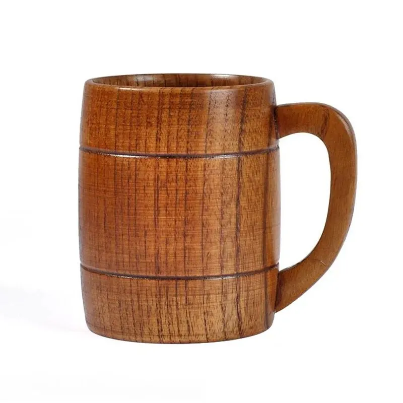 Klassische Holzbierbier -Tasse Tee Kaffeewasserbecher Hitzeproof Home Office Bar Party Getränkebecher Tassen