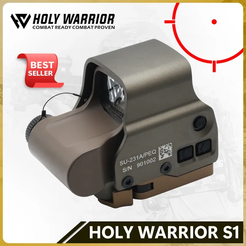 Optics Holy Warrior SHW1 Srebrne szkło Eqtech Exps3 Holograficzne polowanie na czerwoną kropkę lub Airsoft GBB AEG Użyj pełnego szczegółu Przywróć