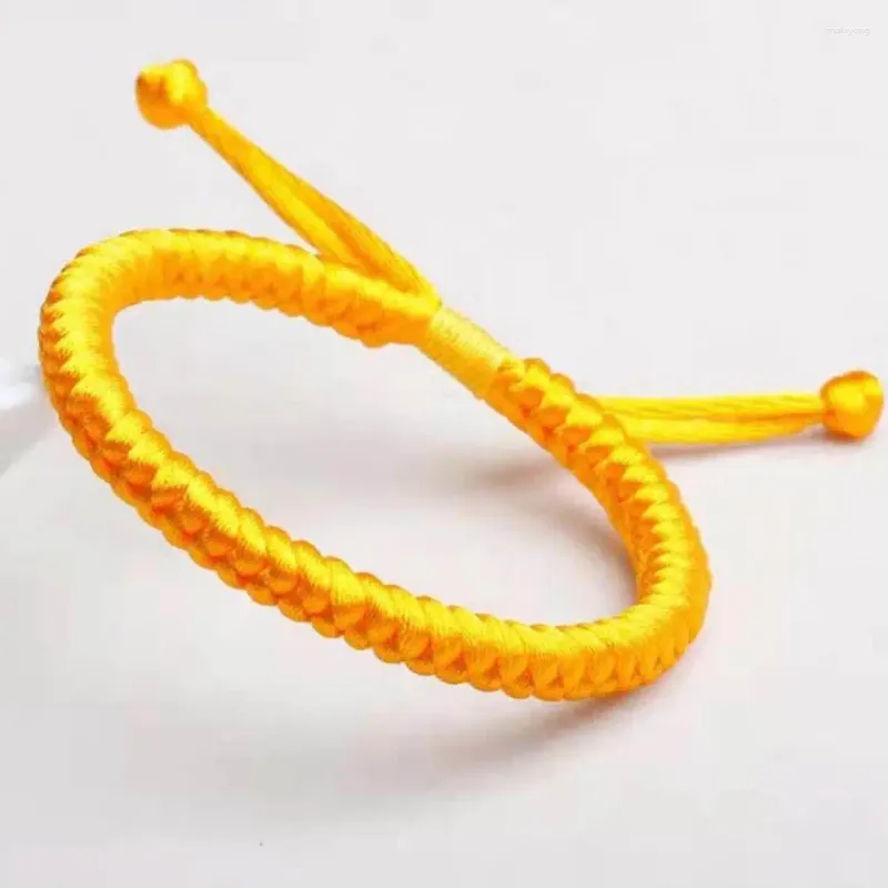 Bedelarmbanden gele Tibetaanse boeddhistische armbanden voor vrouwelijke mannen handgemaakte knopen touw armband vriendschap sieraden geweven pols