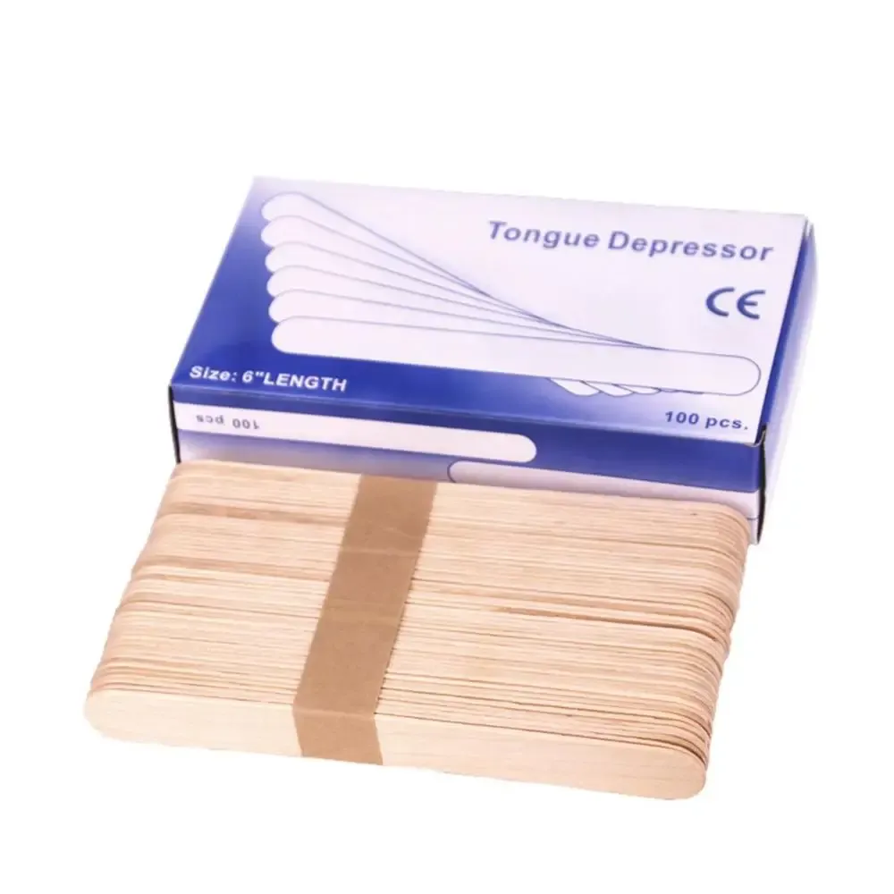 Cream 100pcs/Set träge Tongue Depressor Sticks Waxing vax Spatel engångsbambu Sticks Safety Stick Tongue Beauty Health Tool