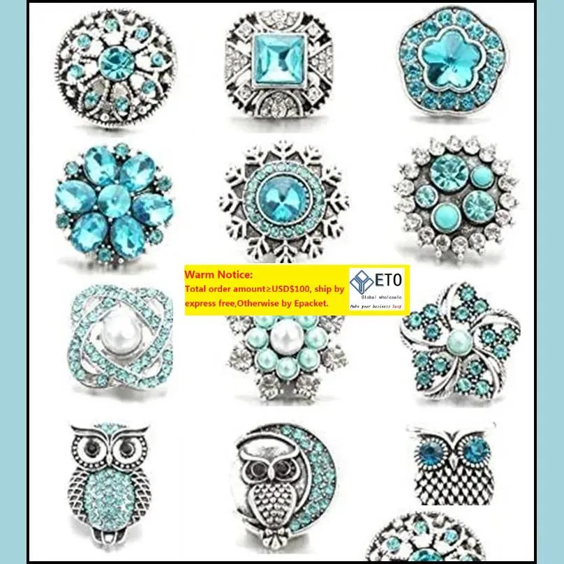 Casps ganci Noosa 18mm Rhinestone Ginger Snap blocchi Pulsini fai -da -te Collana Bracciale Gioielli Regali di consegna Droping Components Dh57d ZZ