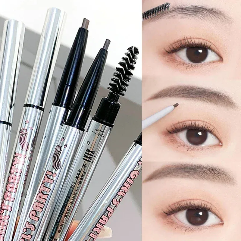 Versterkers dubbele kop ultra fijne wenkbrauw potlood Langdurige waterdichte oogwenkbrauw pen tint mascara verbeteren cosmetica schoonheid vrouwen make -up make -up